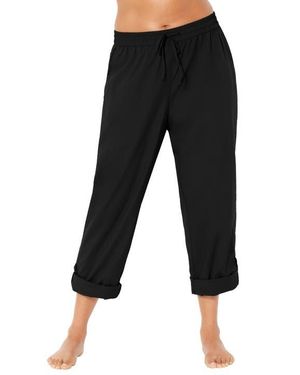Swim 365 Taslon Cover Up Roll-Up Pant - Black