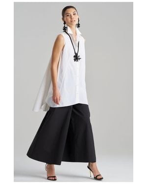 Natori Techno Poplin Sleeveless Trapeze Tunic - White