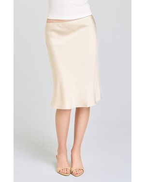 Wayf Felicity Satin Slip Skirt - White