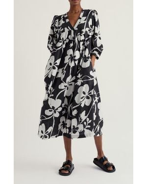 Seasalt Cornwall Earth Floral Organic Cotton Caftan Dress - Multicolor