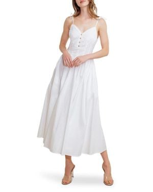 FREEMARKET Eyelet Tie Strap Maxi Dress - White