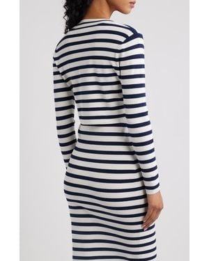 LoveShackFancy Avanette Crop Cardigan - Blue
