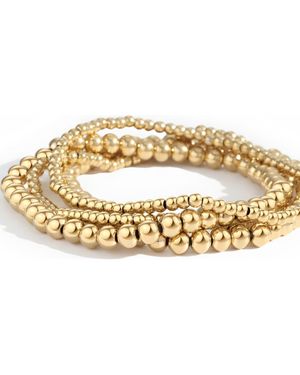 Mint & Lily 3Mm & 5Mm Beaded Bracelet Stacking Set - Metallic