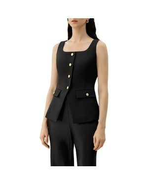 LILYSILK Cintré U-Neck Sleeveless Vest - Black