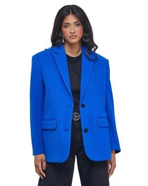 Warehouse Oversized Blazer Coat - Blue
