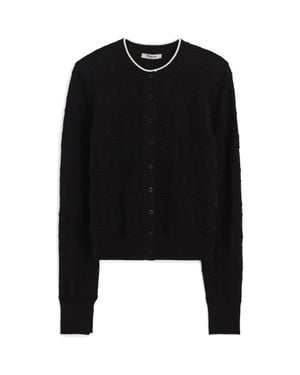 Madewell Pointelle Cotton Blend Cardigan - Black