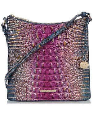 Brahmin Katie Croc Embossed Leather Crossbody Bag - Purple