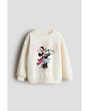 H&M Printed Sweatshirt - Natural