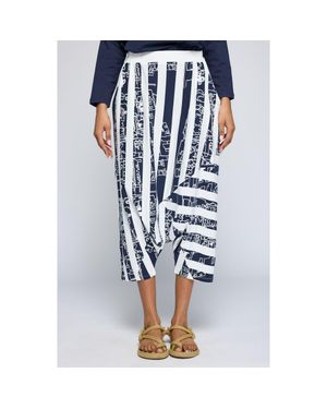 Luukaa Thessaly Striped Jersey Harem Pants - Blue