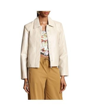 Avec Les Filles Faux Leather Jacket - Natural