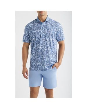 Greyson Stalking Wolf Camo Polo - Blue