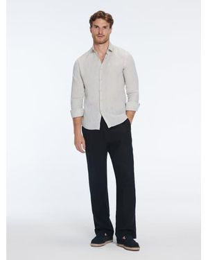Moeva Harry Linen Shirt With Spread Collar - White