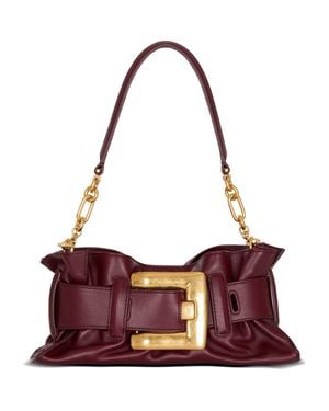Balmain Mini Anthem Leather Shoulder Bag - Purple