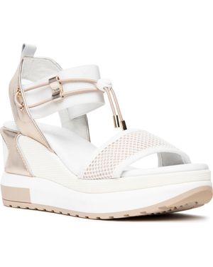 Nero Giardini Bungee Platform Wedge Sandal - White
