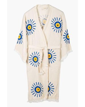 Forever & Always Shoes Solara Handmade Cotton Boho Kimono - White