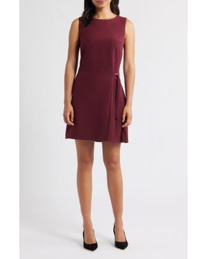 Sam Edelman Side Pleat Sheath Minidress - Red