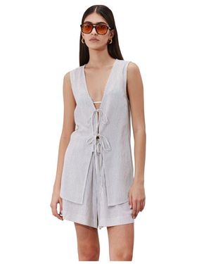 Gottex Beach Life Saltstripe Front Tie Vest Cover-Up - White