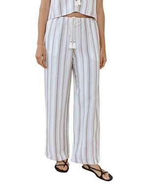 Bella Dahl Beach Stripe Linen Blend Drawstring Pants - Multicolor