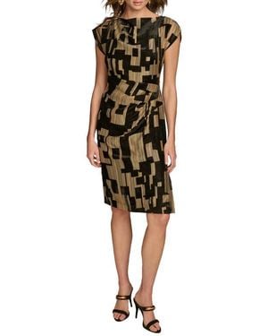 Donna Karan Metallic Geo Print Dress - Multicolor