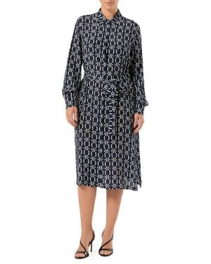 Marina Rinaldi Fatuo Long Sleeve Shirtdress - Black