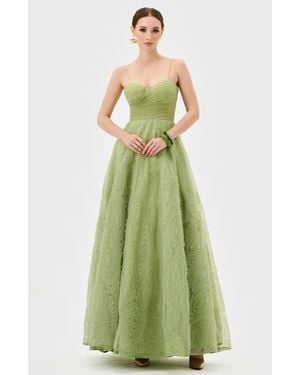 Bariano Isadora Tulle Ball Gown - Green