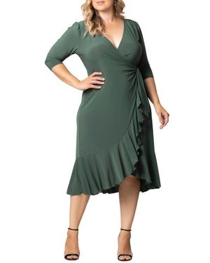 Kiyonna Whimsy Wrap Dress - Green