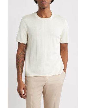 Open Edit Short Sleeve Crewneck Sweater - White