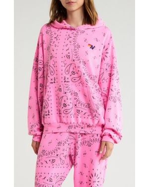 Aviator Nation Bandana Graphic Hoodie - Pink