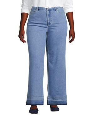 Lands' End High Rise Wide Leg Denim Jeans - Blue