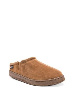 Muk Luks Matt Faux Shearling Lined Suede Slipper - Brown