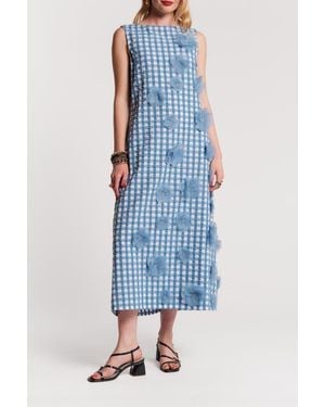 Frances Valentine Origami Dress Gingham - Blue