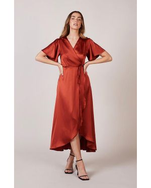 Rewritten Florence Waterfall Hem Dress - Red