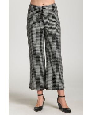 Apny Ponte Wide Leg Crop Pants - Gray
