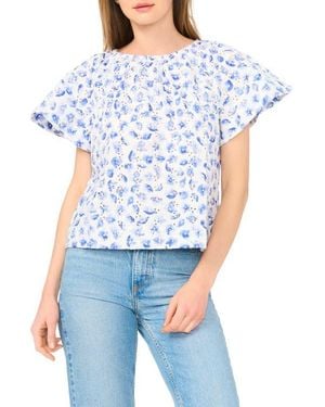 Cece Tassel Tie Cotton Poplin Top - Blue