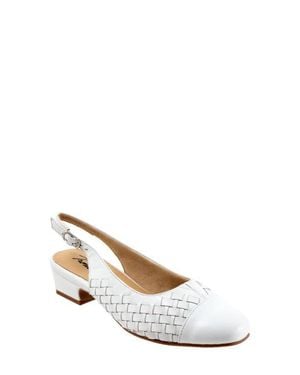 Trotters Dea Woven Slingback Pump - White