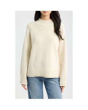 Rag & Bone Hazel Roll Neck Cotton & Wool Sweater - White