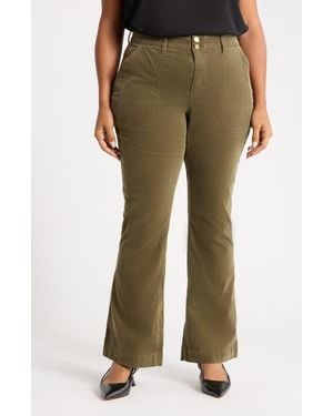 Wit & Wisdom Corduroy Flare Leg Pants - Green