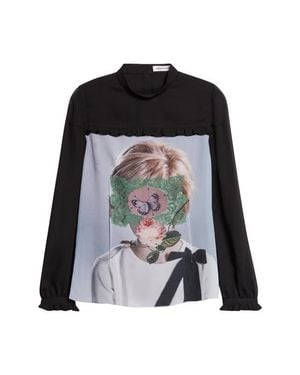 Undercover Ruffle Trim Top - Black