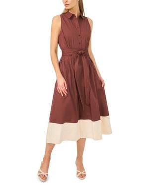 Halogen® Tie Waist Shirtdress - Red