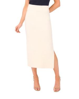 Ted Baker Rib Side Slit Sweater Skirt - White
