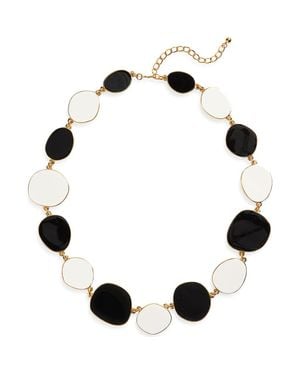Kenneth Jay Lane Enamel Disc Necklace - Black