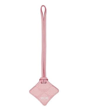 MCM Ottomar Airtag Luggage Charm - Pink