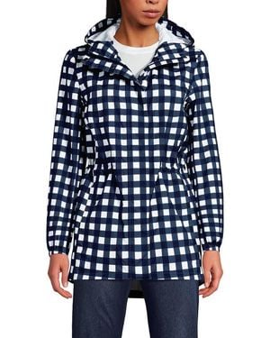 Lands' End Squall Packable Waterproof Raincoat - Blue