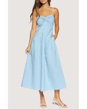 Lost + Wander Coastal Voyage Linen & Cotton Dress - Blue