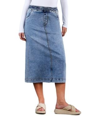 Wash Lab Denim Denim Midi Skirt - Blue