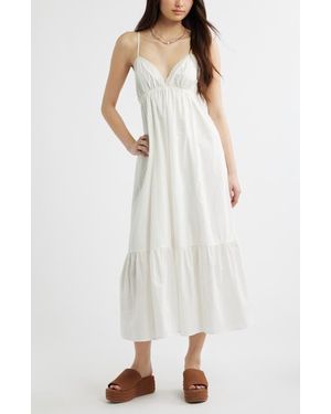 white linen dress sale Brigitte Linen Midi Dress - Bouquets