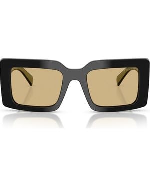 Prada 52Mm Rectangle Sunglasses - Brown