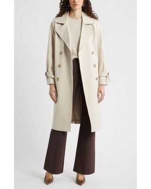 Nordstrom Stretch Cotton Trench Coat - Natural