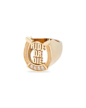 Established Ride Or Die Horseshoe Ring - White