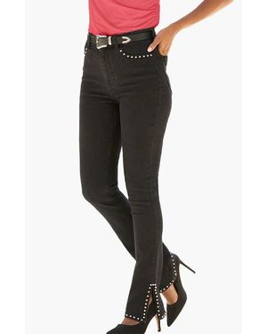 Lascana Embellished Split Hem Jeans - Black